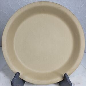 VTG Pampered Chef Stoneware Pie Plate 10" Cream Round Deep Baking Dish 1996